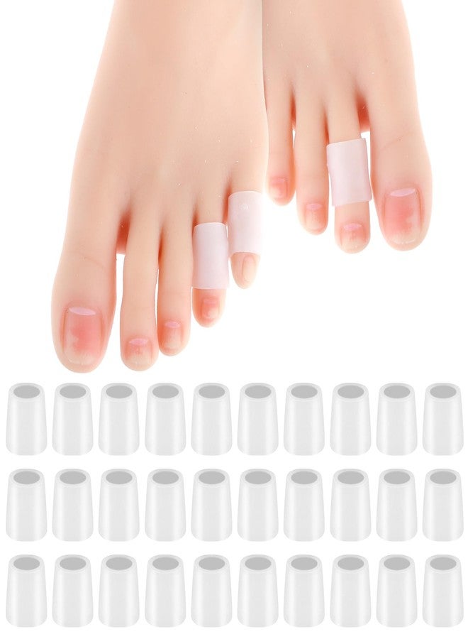 Sibba Silicone Toe Sleeves 30Pcs - Pinky Protector Gel Tubes, Corn Pads, Reusable Caps, Cushion Soft Calluses Protectors, Remover Finger Covers for Corns, Hammer Friction - Image 1